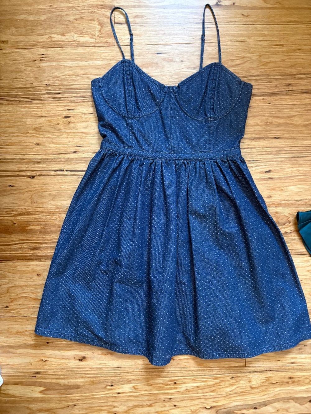 Blue Denim Polka Dot Dress.
